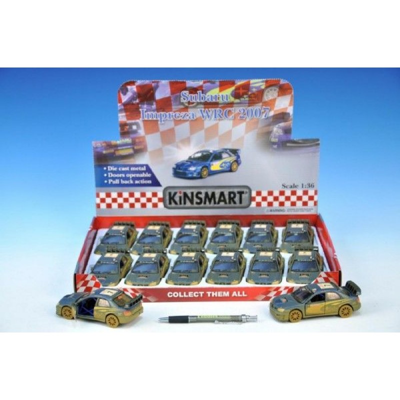 Auto Kinsmart Subaru Impreza WRC 2007 kov 12,5cm na zpětné natažení 60520021