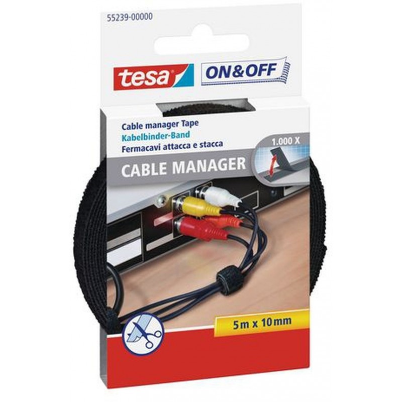 TESA Správce kabelů, černý, 5 m x 10 mm 55239-00000-01 TESA Správce kabelů, černý, 5 m x 10 mm 55239-00000-01