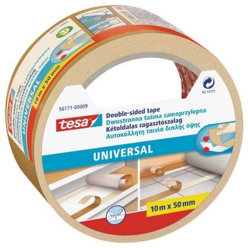 TESA Oboustranná kobercová páska Universal, bílá, 10m x 50mm 56171-00009-01 TESA Oboustranná kobercová páska Universal, bílá, 10m x 50mm 56171-00009-01