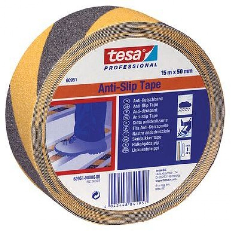 TESA Protiskluzová samolepicí páska, výstražná, černo-žlutá, 15m x 50mm 60951-00000-01 TESA Protiskluzová samolepicí páska, výstražná, černo-žlutá, 15m x 50mm 60951-00000-01