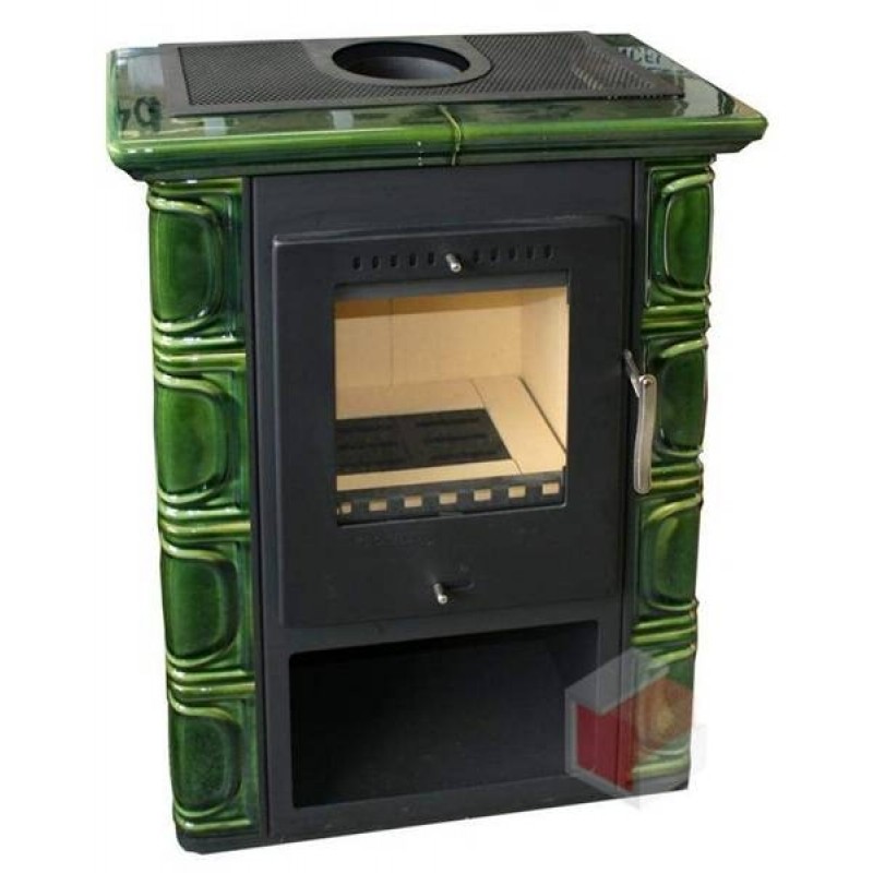 THORMA BORGHOLM Krbová kamna černá/olivová zelená keramika