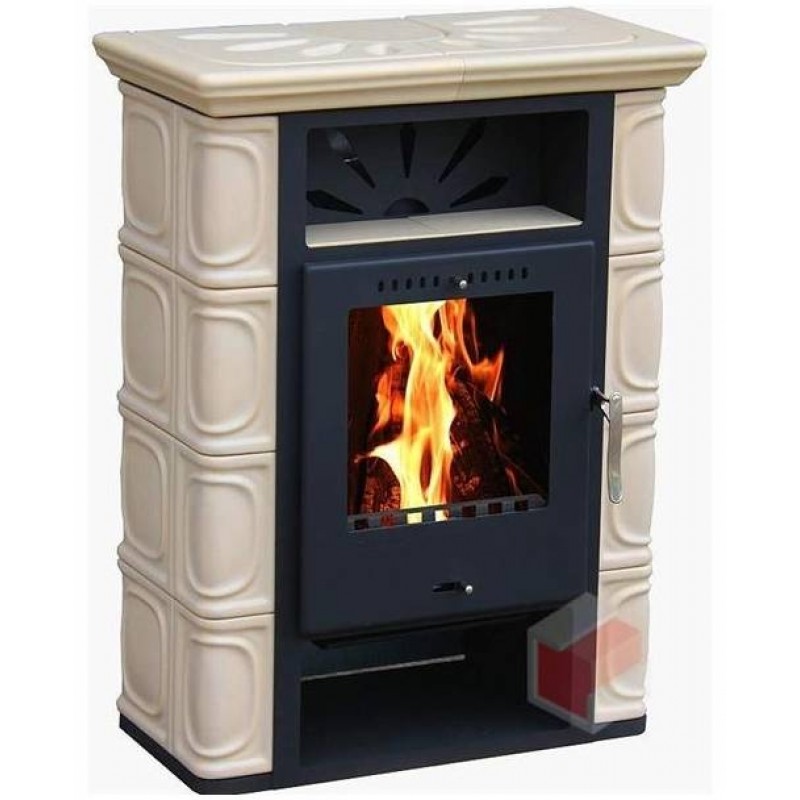 THORMA BORGHOLM TOP Krbová kamna černá/capuccino keramika THORMA BORGHOLM TOP Krbová kamna černá/capuccino keramika