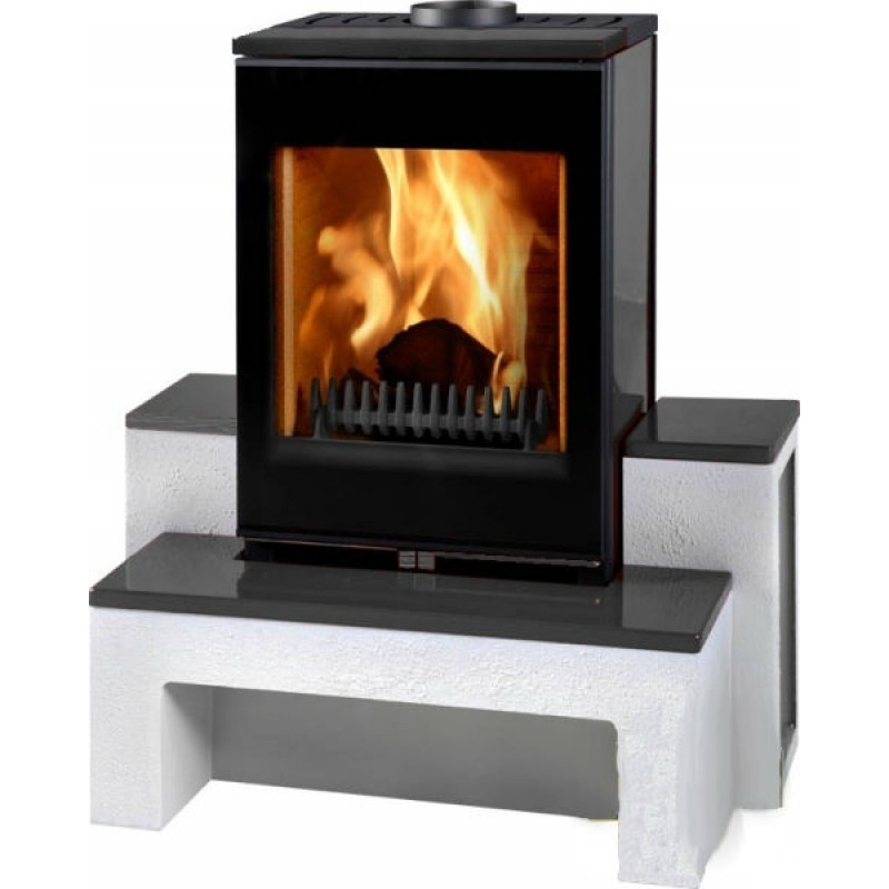THORMA GRENOBLE Krbová kamna černá/bílý podstavec/černá