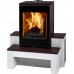 THORMA GRENOBLE Krbová kamna černá/bílý podstavec/tmavě hnědá