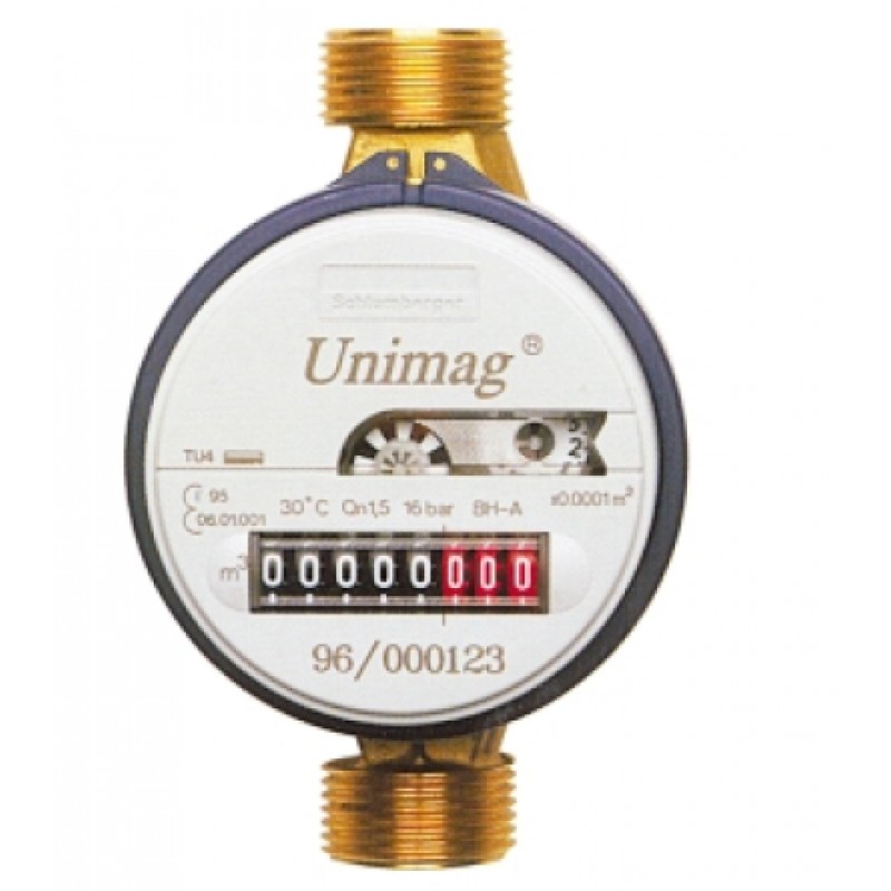 UNIMAG TU4TV Bytový vodoměr 1/2", 110 mm na teplou vodu UNIMAG TU4TV Bytový vodoměr 1/2", 110 mm na teplou vodu