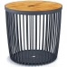Prosperplast CLUBO Univerzální koš / stolek s bambusovým víkem 38,6cm, antracit ICLU35T