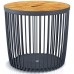 Prosperplast CLUBO Univerzální koš / stolek s bambusovým víkem 45cm, antracit ICLU50T