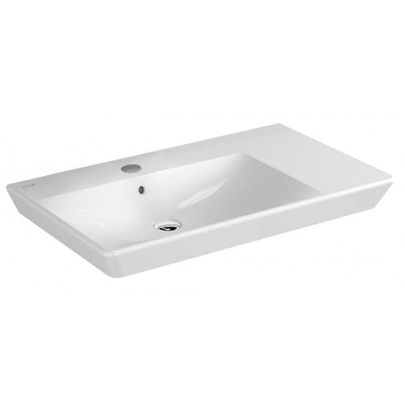 VITRA T4 umyvadlo asymetrické s otvorem 80 x 47 cm, bílé 4453-003-0001