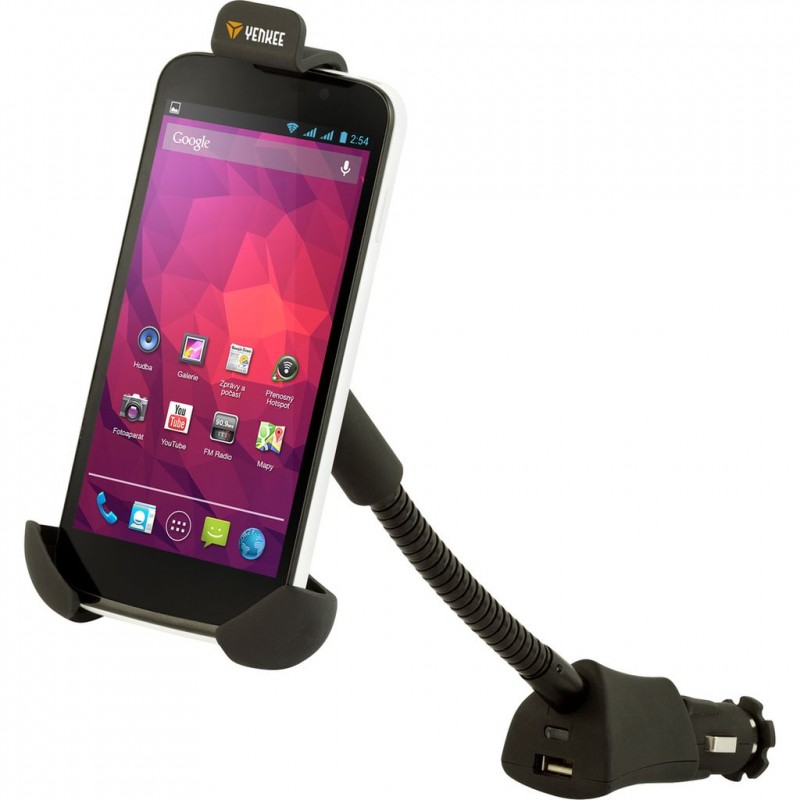 YENKEE YSM 403L auto držák na mobil+USB 30015013 YENKEE YSM 403L auto držák na mobil+USB 30015013