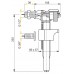 ALCAPLAST Napouštěcí ventil boční kovový závit pro keramické nádržky A16 1/2”