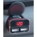 EXTOL ENERGY nabíječka USB do auta, 12/24V, 2xUSB, měřič, 3,4A, 17W 42084