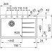 Franke Centro CNG 611-78 TL/2, 780x500 mm, fragranitový dřez, Pískový melír 114.0637.514