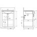 AQUALINE POLY umyvadlová skříňka 56x74,6x46,5cm, bílá PL062
