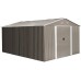 Riwall PRO RMSA 12x10 Brown - zahradní domek kovový 3 x 3,7 m SD-X1210-H170C-B