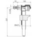 ALCAPLAST Napouštěcí ventil boční kovový závit pro plastové nádržky A16M-3/8"