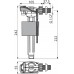 ALCAPLAST Napouštěcí ventil boční kovový závit pro keramické nádržky A16 3/8”