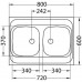 VÝPRODEJ ALVEUS CLASSIC 40 celoplošný dřez nerez, 800 x 600 mm 1009078 S OTVOREM!!
