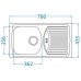 ALVEUS Basic 150 kuchyňský dřez satin, 780x435 mm, 1009158, otvor pro baterii viz. foto
