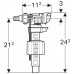 Geberit Napouštěcí ventil typ 380, boční přívod vody, 3/8", spojky z mosazi 240.700.00.1