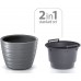 Prosperplast MAZE Květináč nízký s vkladem 47,5cm, šedý kámen DLMZ500
