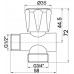 NOVASERVIS Pračkový ventil pod stojánkovou baterii, 1/2"x1/2"x3/4" CF3019A