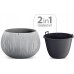 Prosperplast BETON BOWL Květináč s vkladem 18 cm, černá DKB180