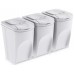 Prosperplast SORTIBOX Sada 3 odpadkových košů 3x35l, bílá IKWB35S3
