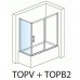 RONAL TOPV TOP-Line boční stěna vanová 80cm, matný elox/čiré TOPV08000107