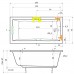 TEIKO Vana Vela obdélníková 150 x 75 cm, akrylátová, bílá V112150N04T01001
