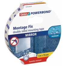TESA Powerbond Montážní oboustranná pěnová páska na zrcadla, bílá, 5m x 19mm