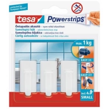 TESA Powerstrips háček obdélníkové malé háček bílý plast, nosnost 1kg 57530-00131-01