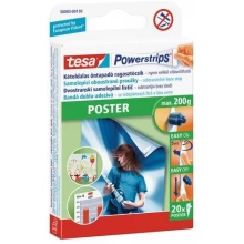 TESA Powerstrips Poster, oboustranné proužky na plakáty, bílé, nosnost 200g 58003-00130-01