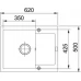 FRANKE SET G8 granitový dřez MRG 611-62 stříbrná + baterie FN 0147 chrom 114.0120.349