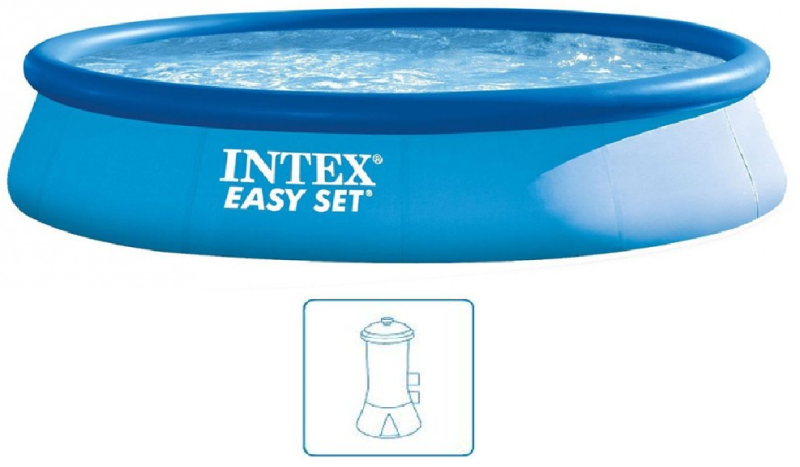 VÝPRODEJ INTEX Easy Set Pool Bazén 457 x 84 cm s kartušovou filtrační pumpou 28158NP POŠKOZENÝ OBAL!!
