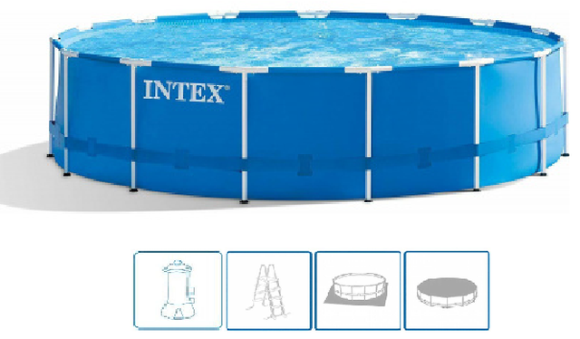 INTEX METAL FRAME POOLS Bazén 457 x 122 cm s kartušovou filtrační pumpou 28242NP