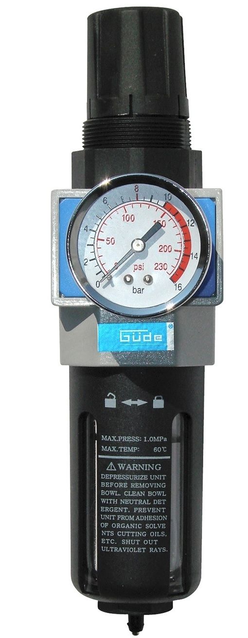 GÜDE redukční ventil / odlučovač s filtrační vložkou, 3/8" 41083