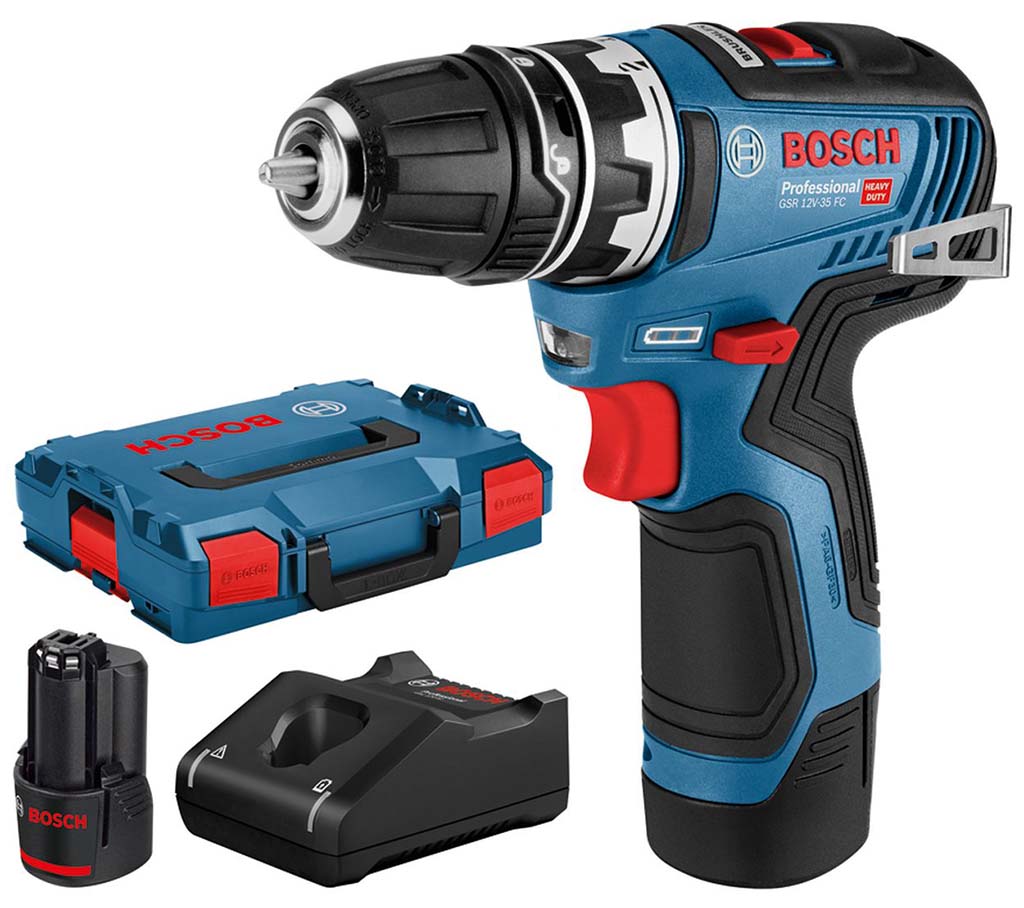 BOSCH GSR 12V-35 FC Akumulátorový vrtací šroubovák, L-BOXX 102, 2× aku 3,0 Ah, vrtací sklíčidlo GFA 12-B 06019H3001