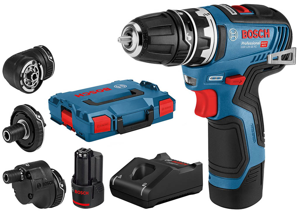 BOSCH GSR 12V-35 FC PROFESSIONAL Aku vrtací šroubovák, L-BOXX 102, 2× akumulátor 3,0 Ah, adaptér 06019H3000
