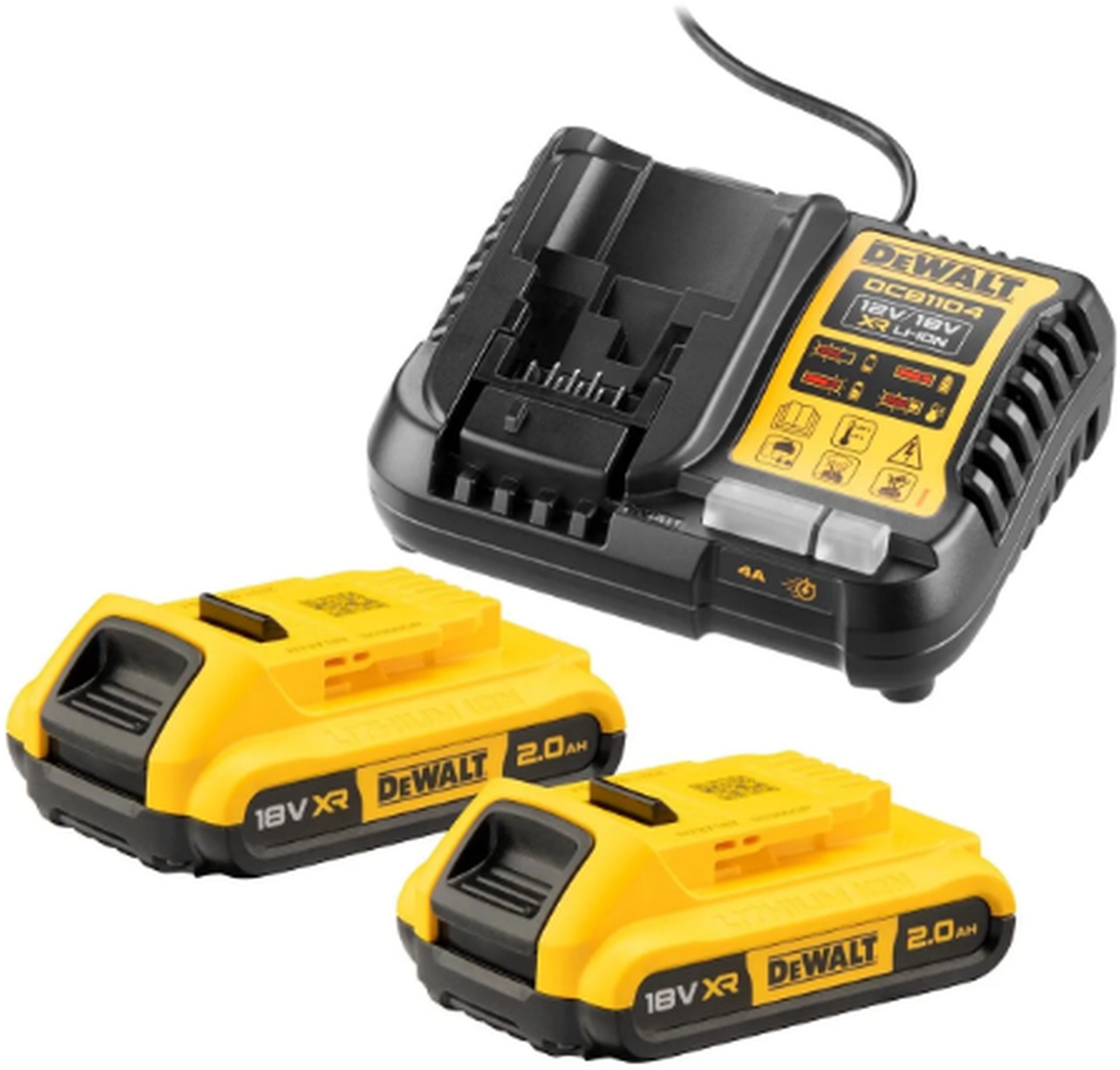 DeWALT DCB1104D2 Sada XR nabíječka DCB1104 + 18V 2x2,0Ah