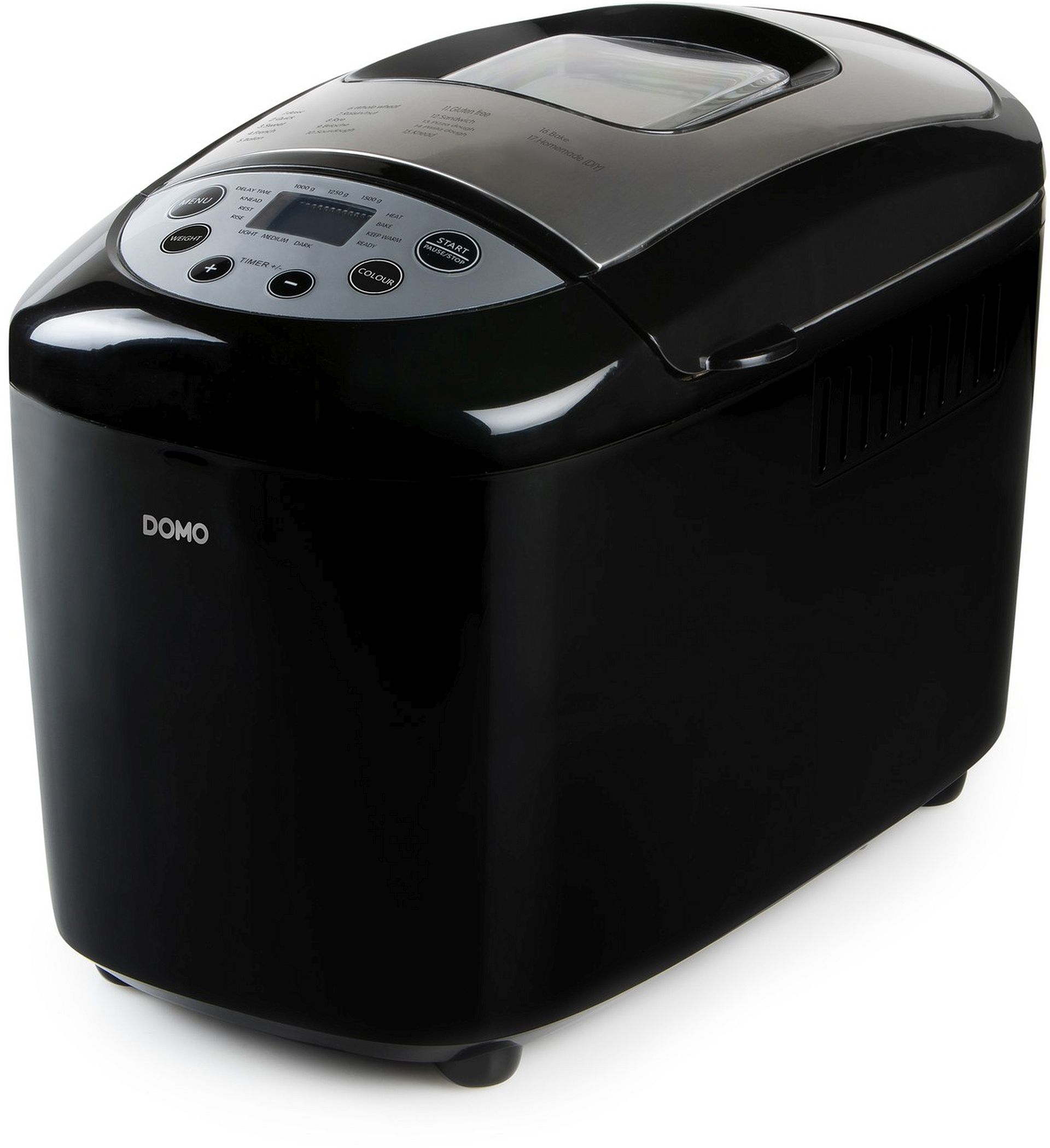 DOMO Domácí pekárna, dvouháková (hmotnost chleba 1500 g/ 850 W/ 17 programů) B3977