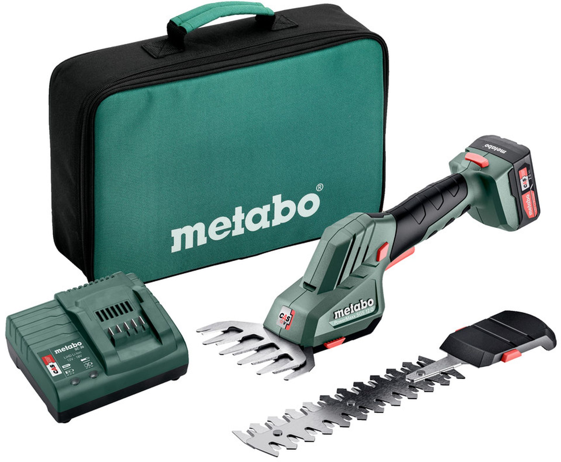 Metabo POWERMAXX SGS 12 Q Aku nůžky na trávu a keře (12V/1x2,0Ah) 601608500