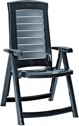 ALLIBERT ARUBA Zahradní židle polohovací, 61 x 72 x 110 cm, grafit 17180080