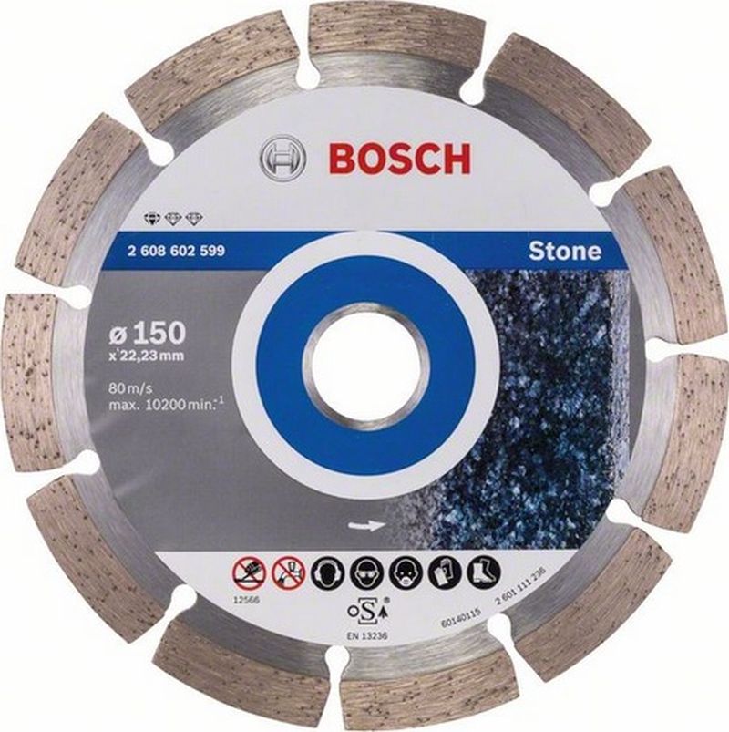 BOSCH Standard for Stone Diamantový dělicí kotouč, 150 x 22,23 x 2 x 10 mm 2608602599