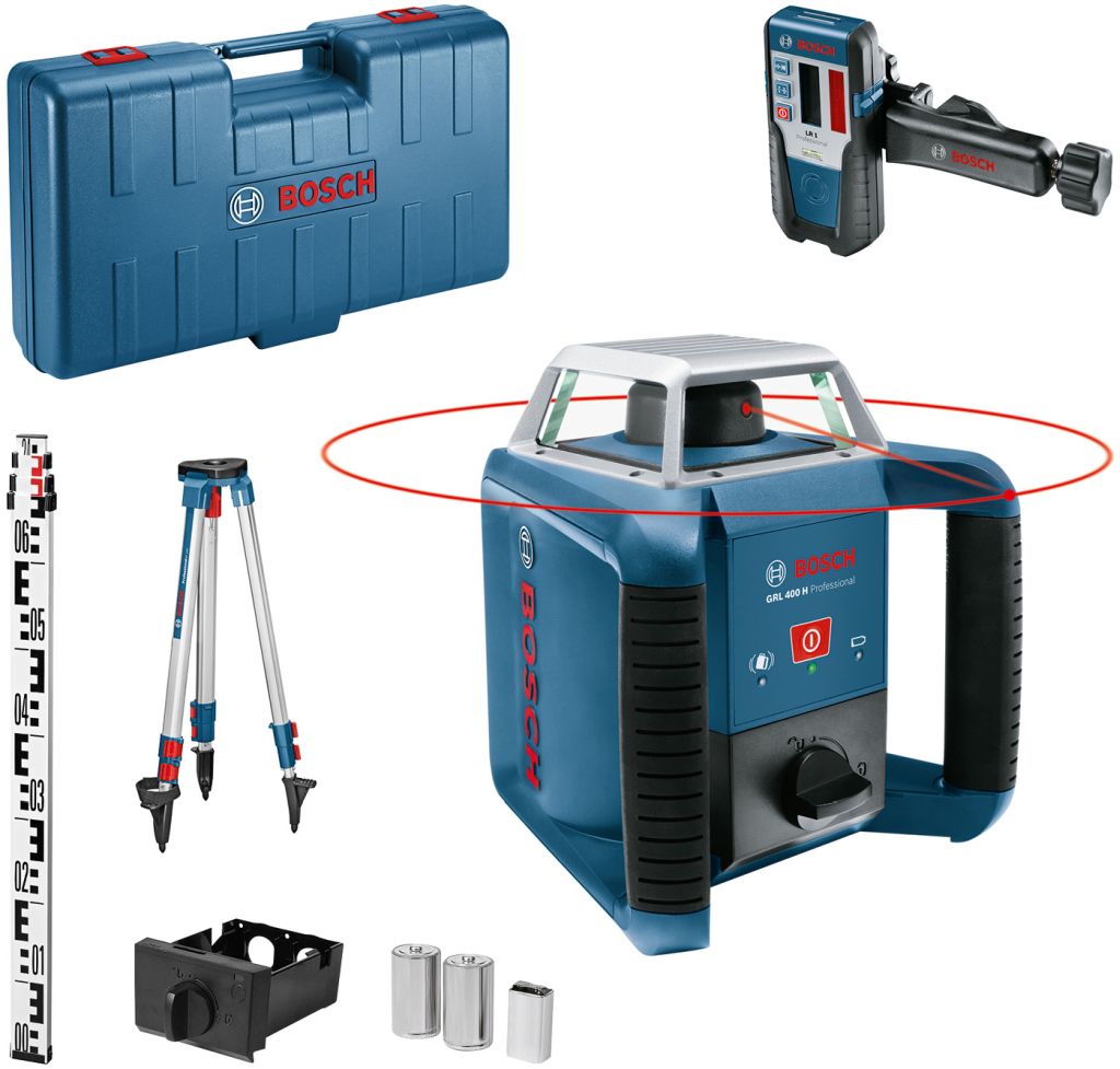 BOSCH GRL 400 H Rotační laser + LR 1 + GR 2400 + příruční kufr 06159940JY