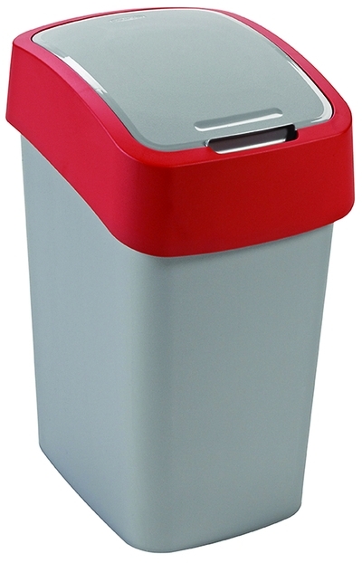 CURVER FLIP BIN 10L Odpadkový koš 35 x 18,9 x 23,5 cm stříbrná/červená 02170-547