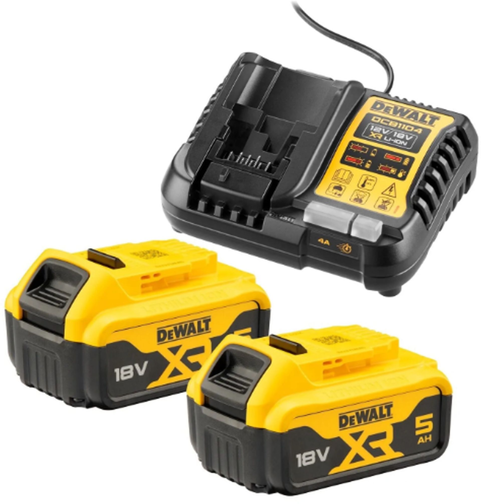 DeWALT DCB1104P2 Sada XR nabíječka DCB1104 + 18V 2x5,0Ah