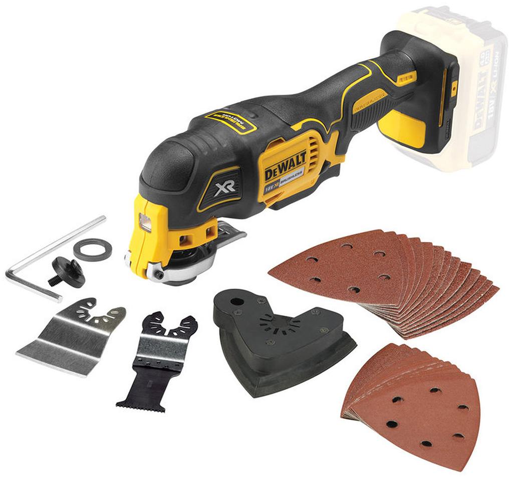 DeWALT DCS355N Aku oscilační bruska (18V/bez aku)+29dílná sada příslušenství