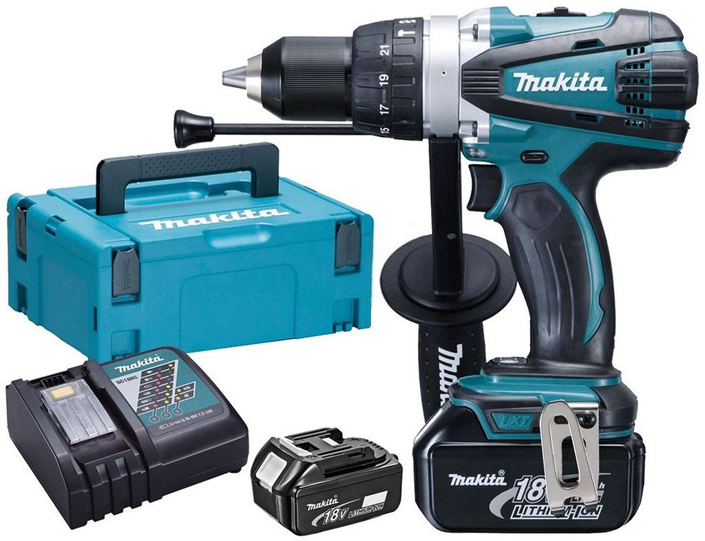 MAKITA DHP458RTJ Aku příklepový šroubovák Li-ion, LXT ( 2x5,0 Ah/18V) Makpac