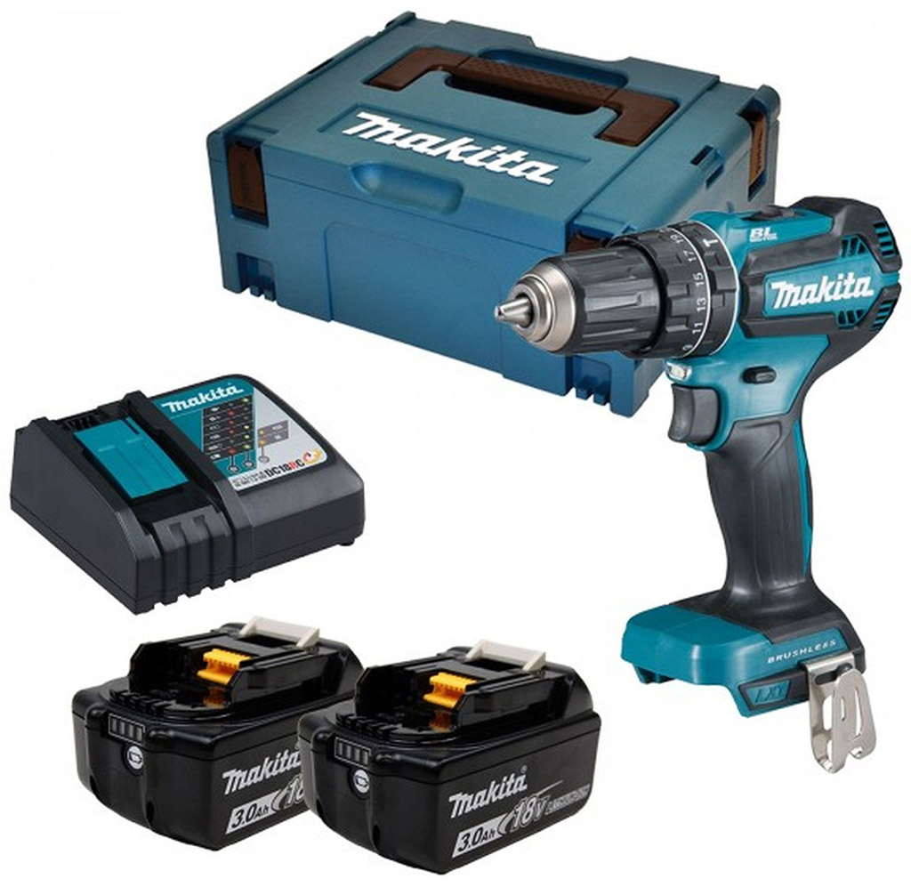 MAKITA DHP485RFJ Aku bezuhlíkový příklepový šroubovák Li-ion (2x3,0Ah/18V) Makpac