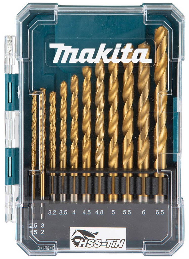 MAKITA D-72855 sada vrtáků do kovu HSS-TiN 1,5-6,5mm (po 0,5), 13ks